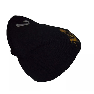 8" Black Mason Masonic Gold Symbol Snow Cap Beanie Cap Hat Regalia High Quality Wholesale Customized Knitted Beanies - Product Image 2