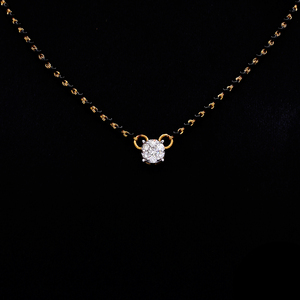 Mangalsutra tendance avec diamants cultivés en laboratoire sertis à griffes, certificat IGI, or jaune massif, style classique pour femme, bijoux de mariage - Product Image 2