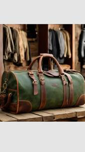 Bolsa de Viaje Unisex de Cuero, Gran Capacidad, Cierre de Cremallera, Correa Ajustable, Estilo Clásico, Color Marrón - Product Image 5