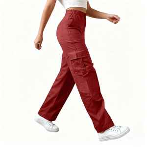 Pantalon Cargo Personnalisé avec Logo pour Hommes et Femmes, 6 Poches, Taille Élastique, Coupe Droite, Style Décontracté Streetwear, Pantalon Tendance - Product Image 4