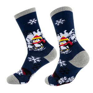 B2B Wholesale Custom Logo Winter Holiday Socks Funny Penguin <b>Pattern</b> Unisex Crew Socks Manufacturer - Product Image 2