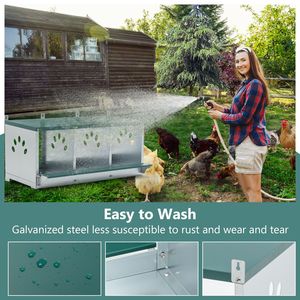 3 Compartment Galvanized Steel Nesting Boxes for Chickens Easy-to-Assemble Metal <b>Egg</b> <b>Storage</b> for Hens - Product Image 3