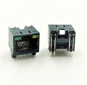 ไฟ LED RJ45ตัวเมียแท็บแบบ Cat5e มีพอร์ตเดียว8P8C แบบไม่หุ้มฉนวน - Product Image 1