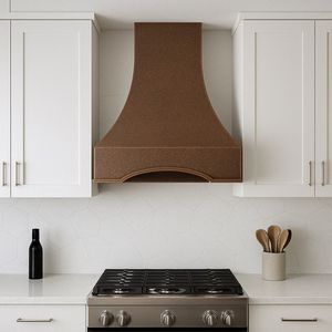Hotte de cuisine classique en cuivre avec finition martelée décorative, construction durable, ventilation efficace des fumées de cuisson - Product Image 5