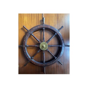 Timón de Barco de Madera, Accesorio Decorativo Náutico Clásico para Exhibición en Paredes de Casas de Playa y Decoración Interior Costera - Product Image 1