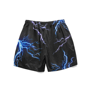 Pantalones Cortos Deportivos para Hombre con Estampado de Rayos, de Secado Rápido, Cintura Elástica, Casuales, 100% Poliéster, Impresión por Sublimación - Product Image 2