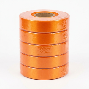 Cinta de Satén Naranja de 25 mm de Una Cara para Exhibición en Tiendas, Promociones de Temporada, Fabricante OEM, Paquete de 5 Rollos - Product Image 2