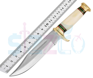 Cuchillo Bowie de Caza de Hoja Fija de Acero D2 Hecho a Mano con Empuñadura de Hueso de Camello y Funda de Cuero, Regalo Ideal - Product Image 5