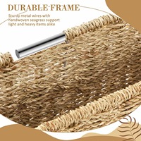 Boîte de rangement suspendue en jonc de mer, panier de classement pliable et portable, panier de rangement fait main, vente en gros, écologique, fabriqué au Vietnam