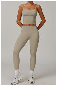 ชุดโยคะบราแบบผูกคอสำหรับผู้หญิง รุ่นใหม่ ดีไซน์ไขว้เอว ยกกระชับ ชุดออกกำลังกายสำหรับผู้หญิง เปิดหลัง มีกระเป๋า ชุดกีฬาวิ่งสีพื้น - Product Image 3