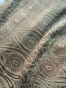 Premium Embossed Brocade <b>Fabric</b> With Metallic Jacquard Pattern For Women <b>Sari</b> Silk Medium Weight Woven - Product Image 1