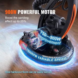 900W levigatrice per cartongesso con motore a spazzola 800-1800RPM a velocità variabile e funzione di aspirazione automatica - Product Image 3