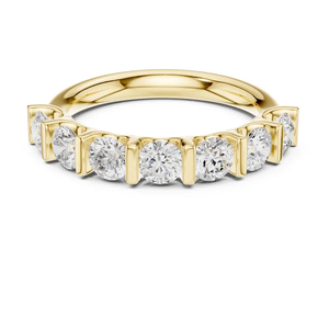 แหวนแต่งงานแบบครึ่งวงกลมทอง 14k ประดับเพชรทรงกลมเจียระไนแบบบริลเลียนท์ น้ำหนัก 1.50 กะรัต ความสะอาดระดับ VS1 สี F ได้รับการรับรองจาก IGI เพชรเพาะเลี้ยงในห้องปฏิบัติการ สำหรับผู้หญิง - Product Image 1
