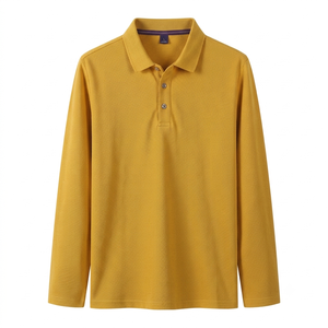 Camisa Formal de Manga Larga para Hombre, Camisa de Golf con Patrón Sólido, Tejido de Punto, Tinte Liso, Secado Rápido - Product Image 5