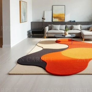 Luxury Decorative Rug Warm Color Woolen Abstract Design Indoor Natural Rug Home Decor Best Price Modern Abstract Pattern Rug - Product Image 2