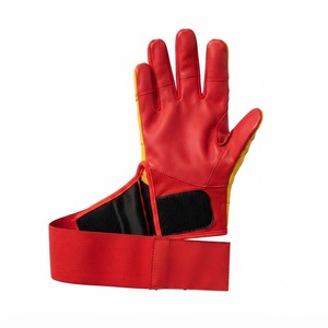 ถุงมือตีลูกเบสบอล Bruce Bolt สีแดง หนังและยาง แบบสวมได้ทั้งสองมือ ปิดด้วยกระดุมแป๊ก สำหรับผู้ใหญ่ทุกเพศ ไซส์ XL สำหรับฝึกซ้อม - Product Image 1