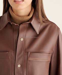 Camisa de cuero genuino para niñas Low Moq Nueva camisa de cuero de moda - Product Image 5