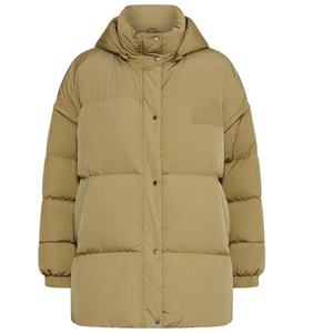 Women's Reversible Pattern Winter <b>Puffer</b> <b>Jacket</b> Long Sleeve <b>Hooded</b> Stand Collar Waterproof Polyester High Street OEM Service - Product Image 1