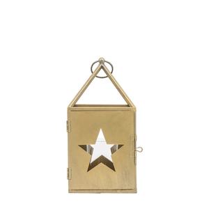 Mini Metal Square 2025 Christmas Decorations Cutwork <b>Stars</b> Hanging Lanterns Home Decorative <b>Candle</b> <b>Holders</b> Jars Tabletop Use - Product Image 5