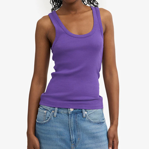 Personalized Custom Wholesale Women Sleeveless Bamboo <b>Racerback</b> <b>Tank</b> <b>Top</b> Crew Neck Spandex Fitted Casual Basic Seamless - Product Image 6