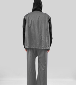 Nouvel ensemble coupe-vent en nylon pour homme avec logo personnalisé RTS, panneaux contrastés et pantalon, idéal pour l'été, respirant, style streetwear, veste zippée. - Product Image 2