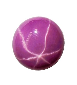 Rubis étoilé rond 10x10 mm 5,5 carats, cabochon poli créé en laboratoire avec effet étoile à 6 branches pour la fabrication de bijoux - Product Image 2