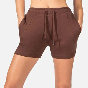 Econex Sports Brown <b>Polyester</b>/Cotton Canvas Vintage Drawstring Unisex Mid Waist Plaid Casual Breathable <b>Shorts</b> with Pockets - Product Image 3