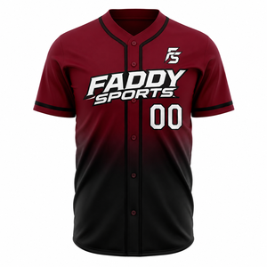 Maillot de baseball personnalisé à boutons, sublimé, uniforme d'équipe pour hommes, vêtements de sport respirants à séchage rapide, chemise d'entraînement, vente en gros - Product Image 1