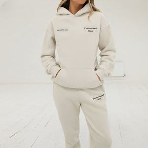 <b>Women's</b> Hooded <b>Sweatshirt</b> Solid Color Knitted Cotton Full Sleeve Customized Logo Casual Autumn Wear - Product Image 4