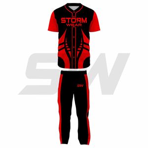 Uniforme de Béisbol Personalizado Sublimado 100% Poliéster para Hombre, Uniforme de Béisbol y Sóftbol de Alta Calidad, Personalizado, Talla Grande, con Botones Completos - Product Image 2