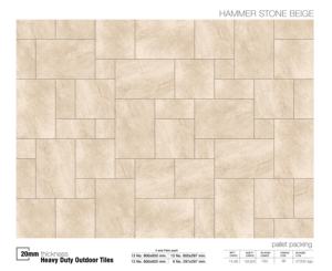 Hammer Stone Beige 20mm Full Body Porcelain <b>Tiles</b> 600x600mm R11 Heavy Duty Outdoor & Bathroom Adhesive Floor <b>Tiles</b> - Product Image 3