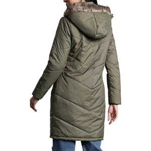Custom Logo OEM <b>Women's</b> Long Puffer Jacket Faux Fur Hood Collar <b>Parka</b> Quilted Coat New Fashion High Quality Padded Streetwear - Product Image 3