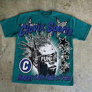 Premium Quality Clovix Sports Oversized Summer <b>TShirt</b> Fashion Graphic Print Luxury Cotton Tee Wholesale Cheap Price - Product Image 2