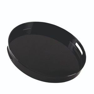 Bandeja Redonda de Metal Verde Salvia de Lujo, Bandeja Decorativa Esmaltada para Servir Café, Bandeja de Metal con Borde Dorado para Hotel y Hogar - Product Image 4