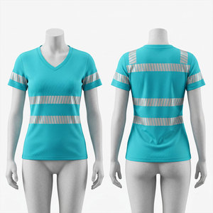 Camiseta de Trabajo de Alta Visibilidad Reflectante para Hombre, Negra con Rayas Amarillas, 100% Algodón Transpirable, Certificación CE/UE - Product Image 6