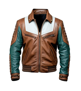Veste d'hiver décontractée pour homme, 100% cuir, coupe-vent, écologique, antibactérienne, respirante, en toile, motif uni - Product Image 1