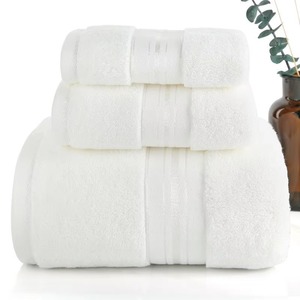 Ensemble de serviettes en coton uni rectangulaires, teintes, pour usage domestique, douces pour la peau, en blanc, gris, bleu sarcelle - Product Image 3