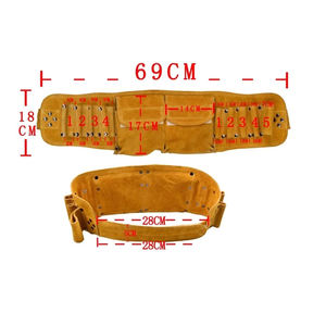 Wholesale Custom Professional 100%Heavy Duty <b>Tool</b> <b>Belt</b> With Multiple Pockets Tan Leather And Canvas Construction For Workshop Us - Product Image 5