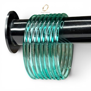 Juego de Brazaletes de Cristal Kashmiri Azul Jelly de Alta Calidad, Joyería India Moderna para Bodas y Fiestas a Precio de Mayoreo - Product Image 4
