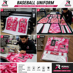 Uniforme de Béisbol RONAL SPORTS, Camiseta de Manga Corta Rosa Camuflaje, Pantalones Blancos, Transpirable, Unisex, para Adultos, Todas las Temporadas - Product Image 5