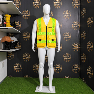 Chaleco de Seguridad de Alta Visibilidad Personalizado TwillSports, Amarillo Reflectante, Ropa de Trabajo Unisex de Poliéster, Uniforme de Alta Visibilidad - Product Image 4