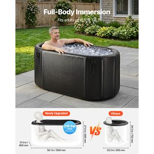 Vasca Gonfiabile per Immersione in Acqua Fredda da 216 Galloni con Isolamento, Compatibile con Refrigeratori d'Acqua, Forma Ovale - Product Image 3