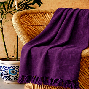 Plain Solid Cotton <b>Throw</b> Blanket Soft Lightweight Breathable Handmade <b>Sofa</b> <b>Cover</b> Bed <b>Throw</b> Natural Cotton Home Decor Use - Product Image 1