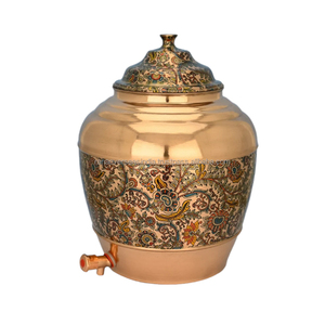 Style classique en gros fleur imprimé motif cuivre distributeur d'eau pot d'eau utilisation pour la maison et les bureaux - Product Image 5