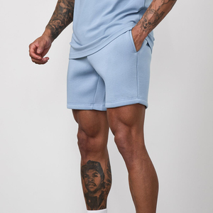 Shorts de sport décontractés d'été pour hommes avec logo personnalisé, en coton, taille élastique, unis, avec poche - Product Image 3