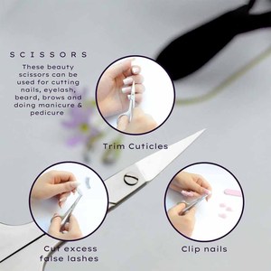 Ciseaux à cuticules en acier inoxydable avec logo personnalisé, lame courbée, petits ciseaux à manucure et à sourcils pour femmes - Product Image 6