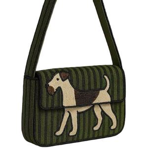 Shoulder <b>Bags</b> Lightweight <b>Dog</b> Design Beaded Summer Handbags From India embroidery Customized handbag with seed beads design - Product Image 1