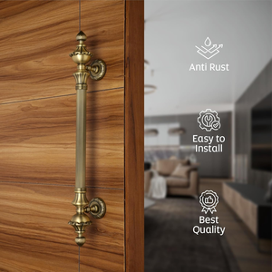 Poignée de porte principale de 18 pouces en alliage de zinc, finition antique, distance entre les trous de 12 pouces, poignée de porte durable, garantie de 3 ans - Product Image 4