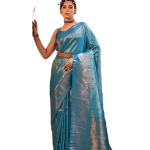 Dernier créateur Banarasi Silk Zari Weaving Border Sari par Fab Zone Robe de haute qualité Adultes Fête Style pakistanais Salwar Kameez - Product Image 1