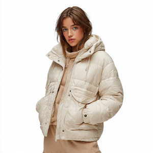 Chaqueta acolchada ajustada para mujer con cuello alto, cremallera y botones, cálida, estilo urbano, para mujer - Product Image 5